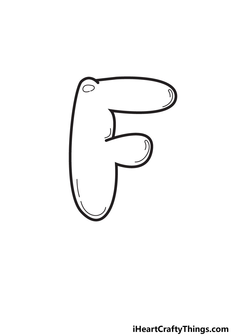 F In Bubble Letters