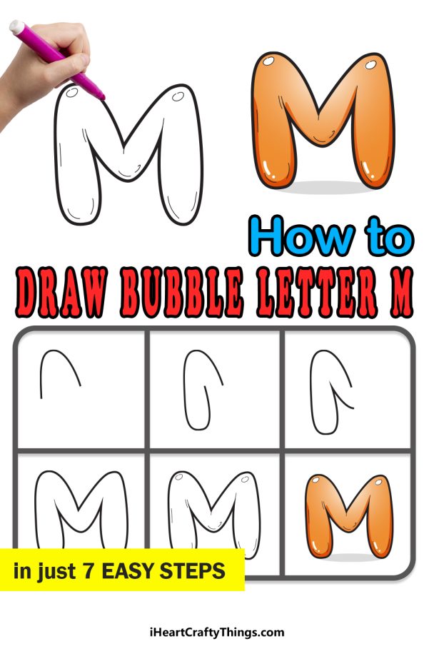 Bubble Letter M: Draw Your Own Bubble M In 7 Easy Steps