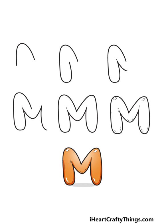 Bubble Letter M Draw Your Own Bubble M In 7 Easy Steps