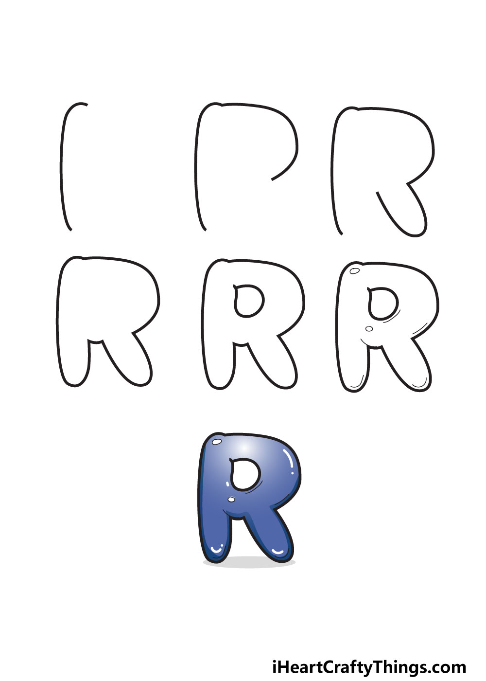 bubble letter r