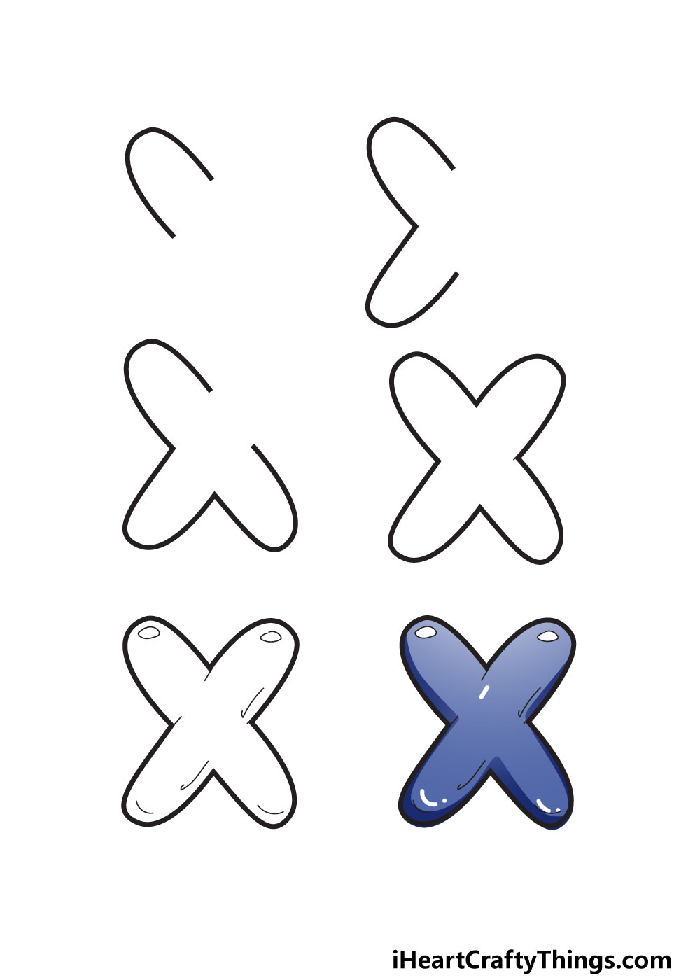 Bubble Letter X: Draw Your Own Bubble X In 6 Easy Steps