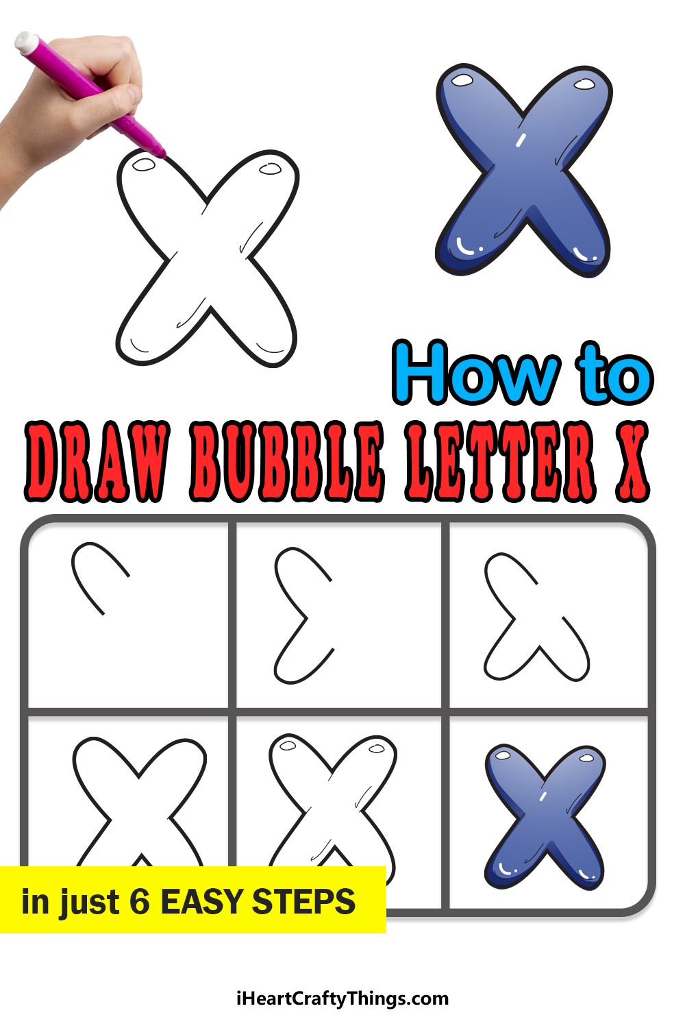 Bubble Letter X: Draw Your Own Bubble X In 6 Easy Steps