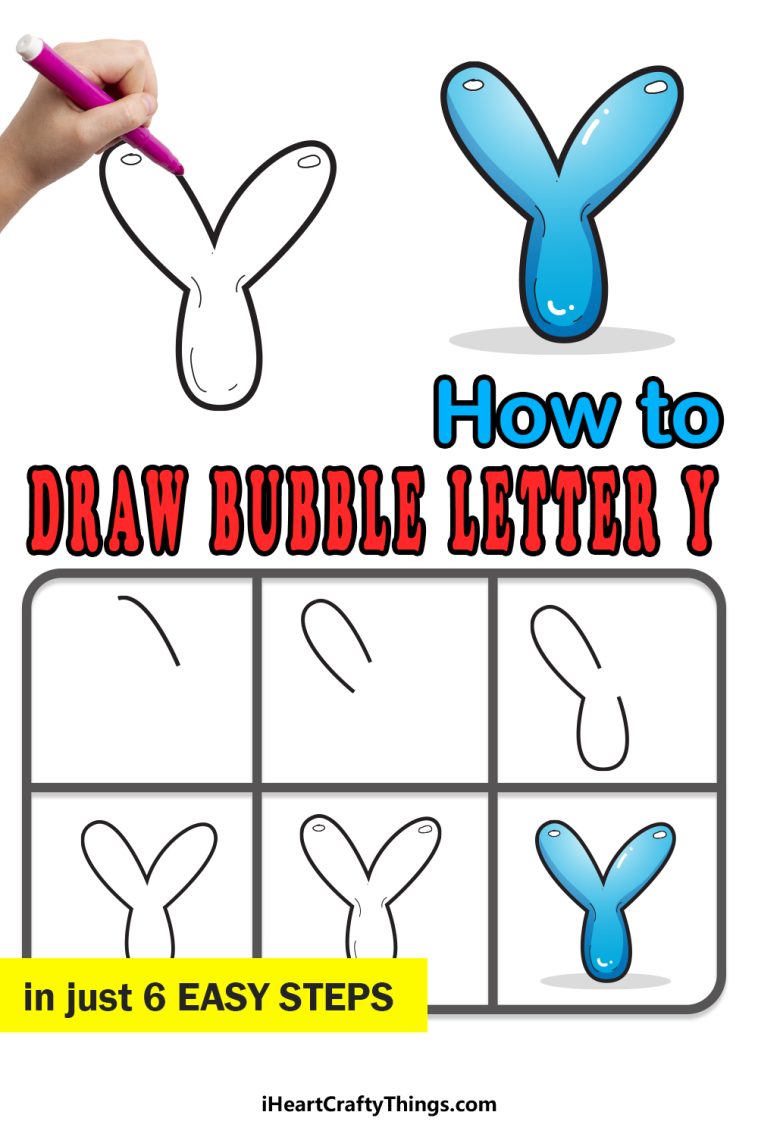 Y Drawing Bubble Letter Y: Draw Your Own Bubble Y In 6 Easy Steps