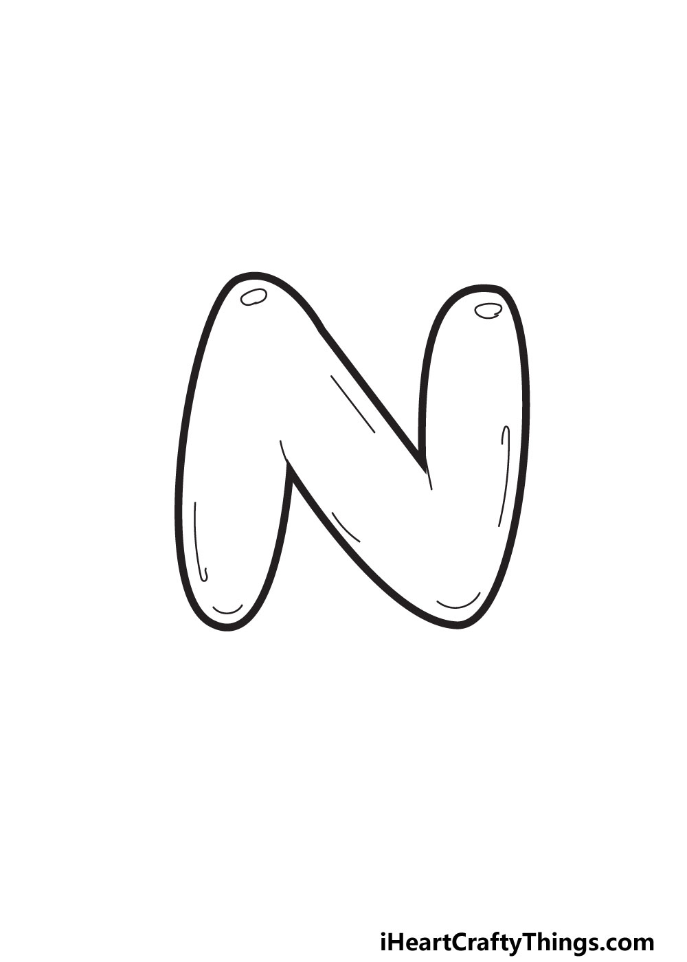 Lowercase N In Bubble Letters