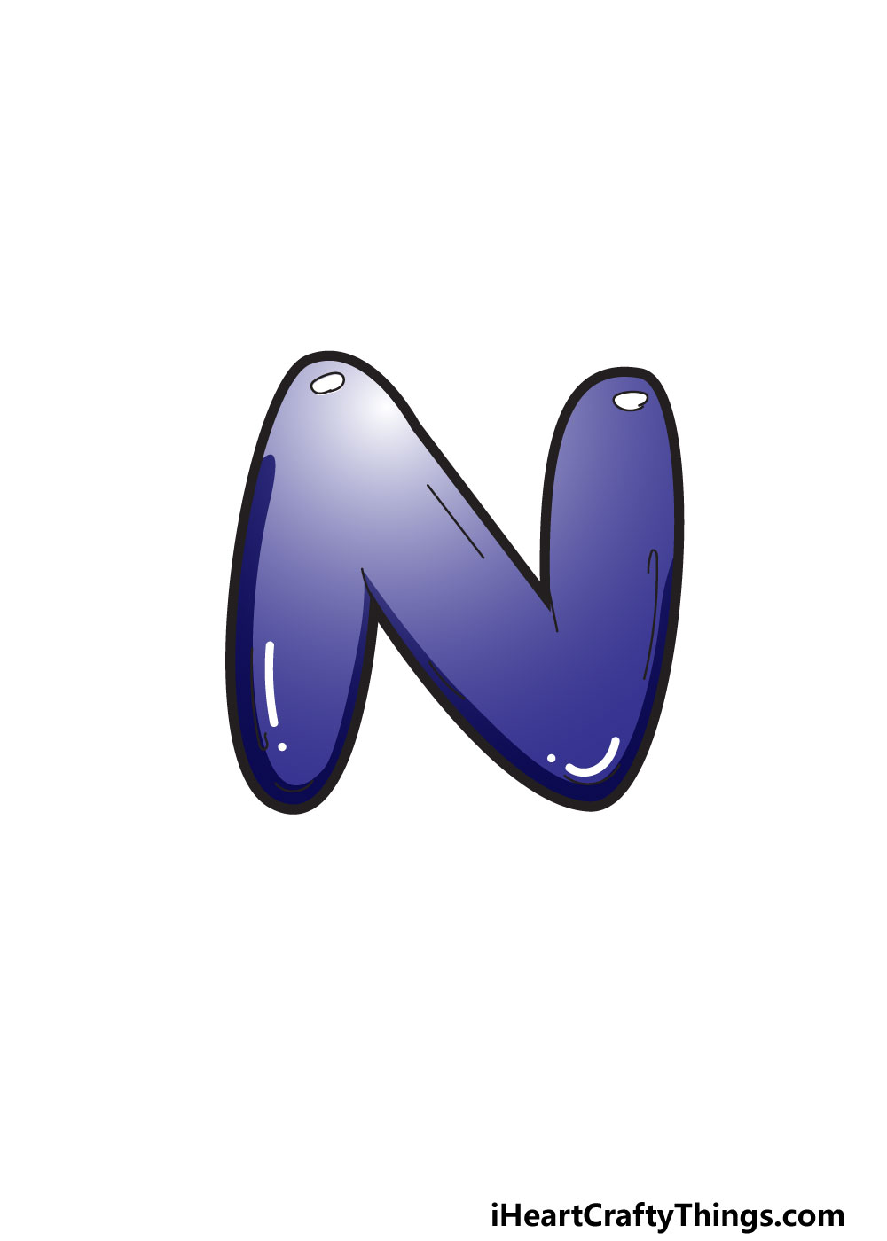 the letter n in bubble letters