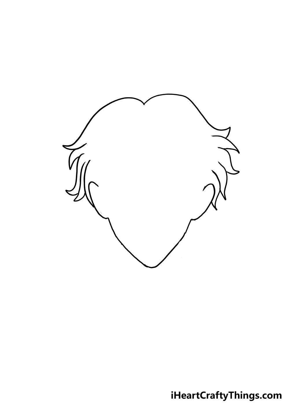 How to Draw Anime Boys Hair step 2