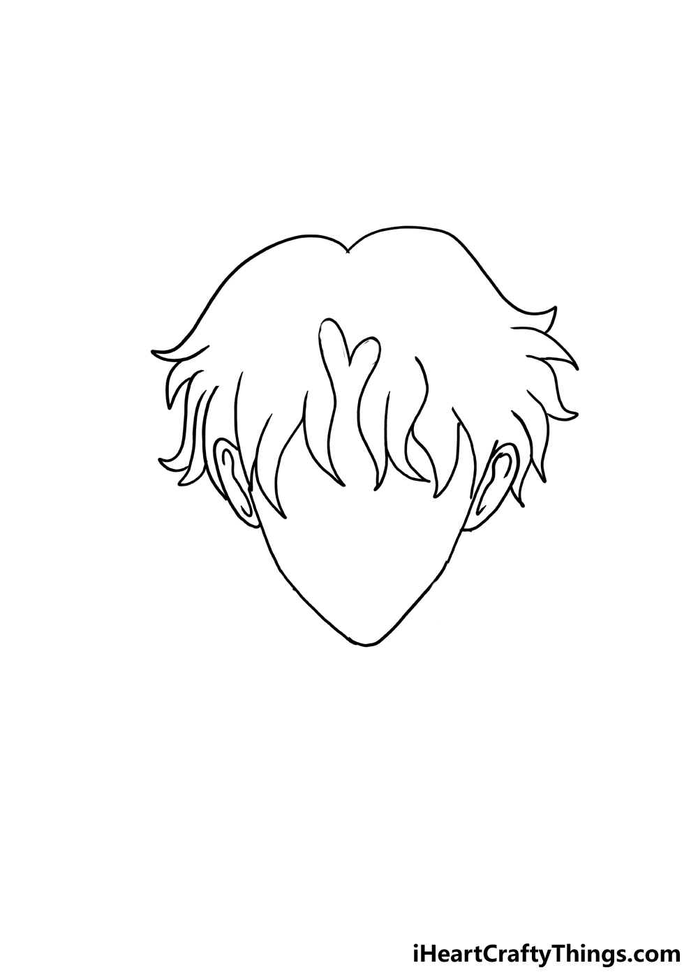How to Draw Anime Boys Hair step 3