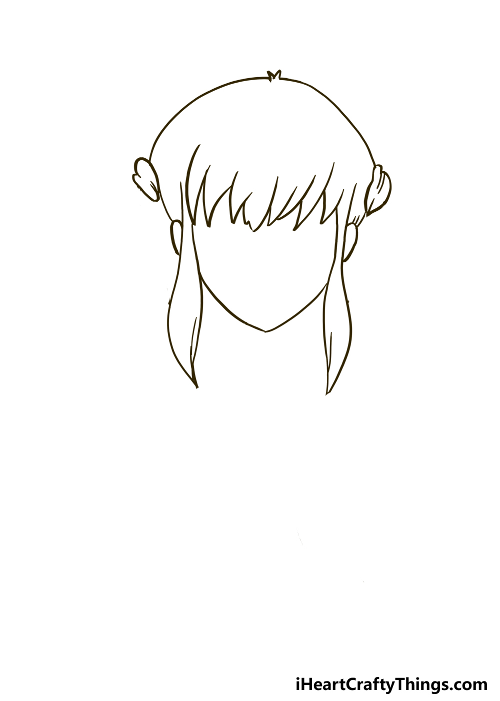 How to Draw Anime Girls Hair step 3