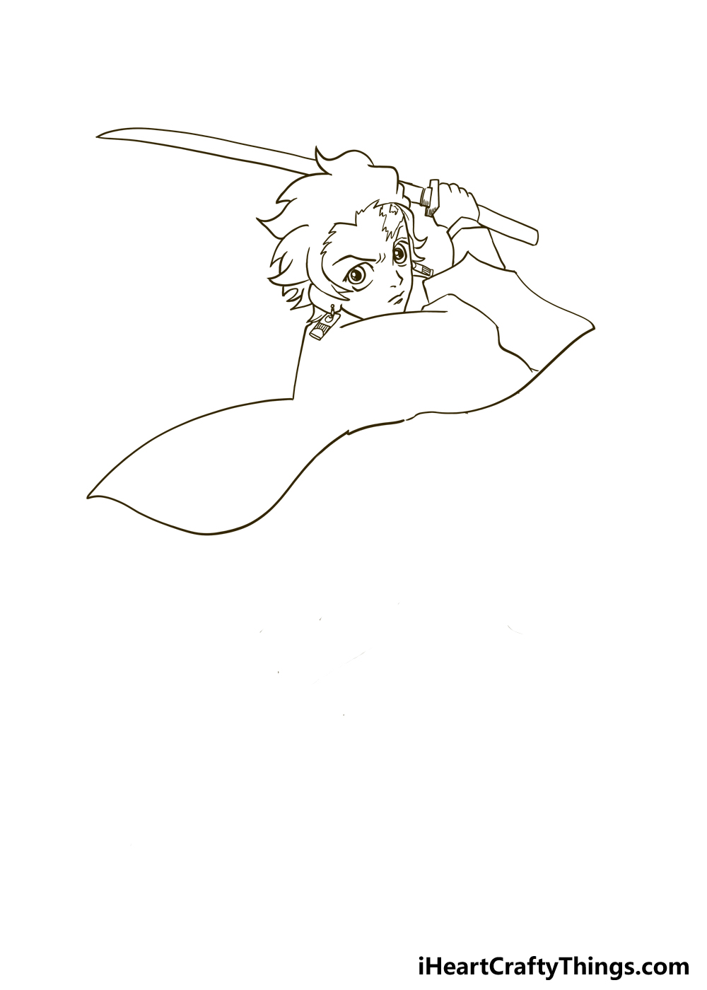 How to Draw Demon Slayer step 3