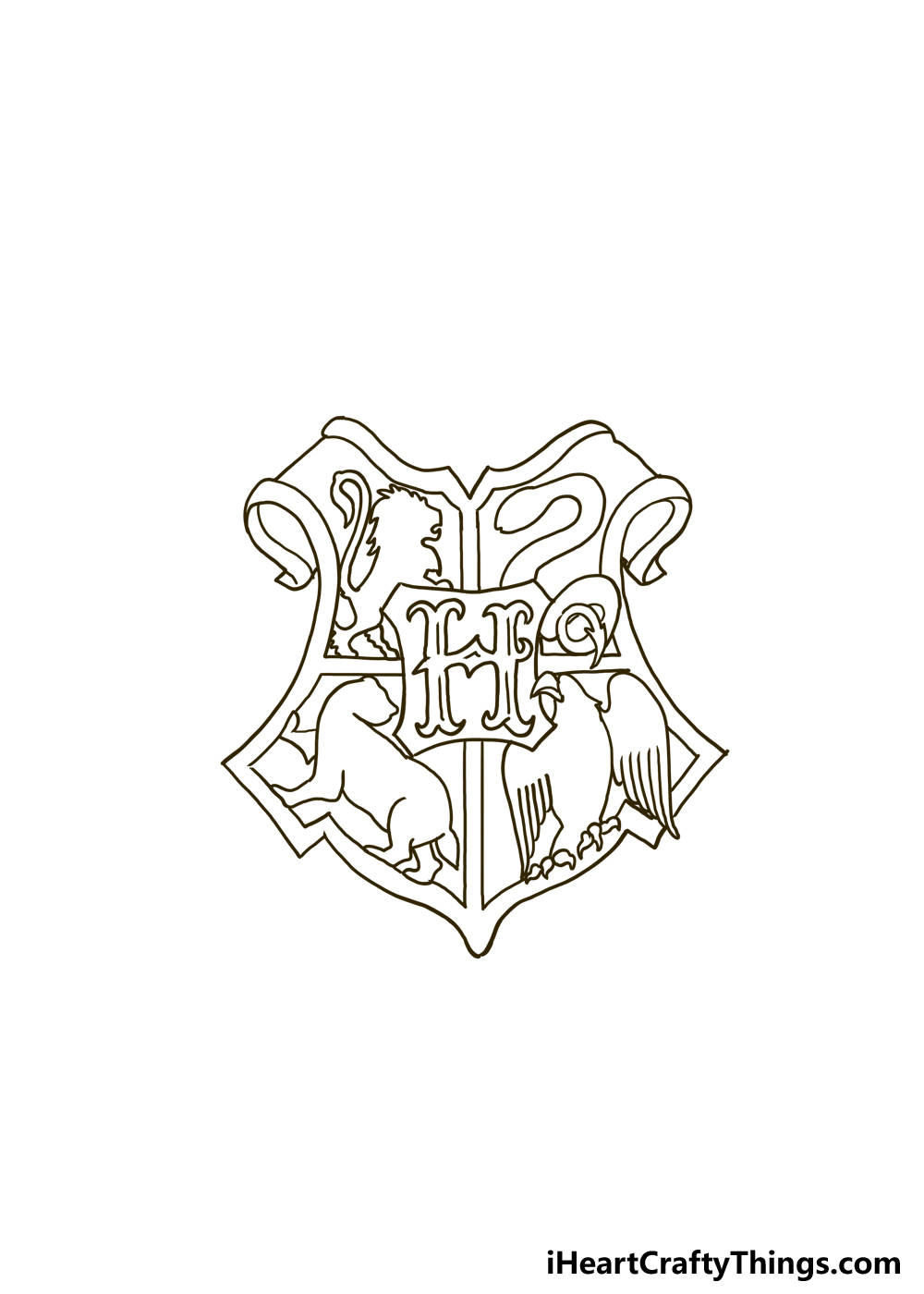 hogwarts house crests black and white