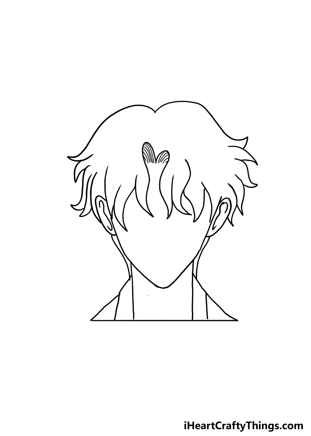 How to Draw Anime Boys Hair step 4