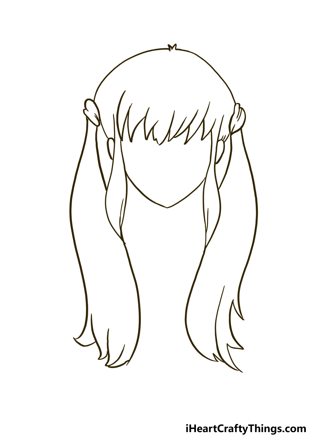How to Draw Anime Girls Hair step 4