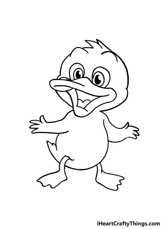 How To Draw A Cartoon Duck Step By Step!