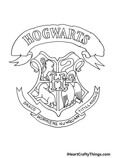 How To Draw The Hogwarts Crest Step By Step!