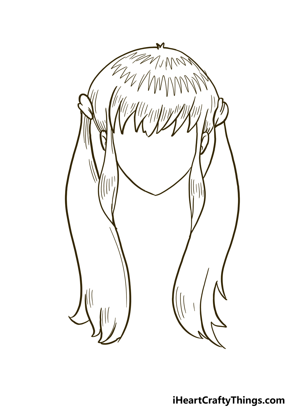 How to Draw Anime Girls Hair step 5
