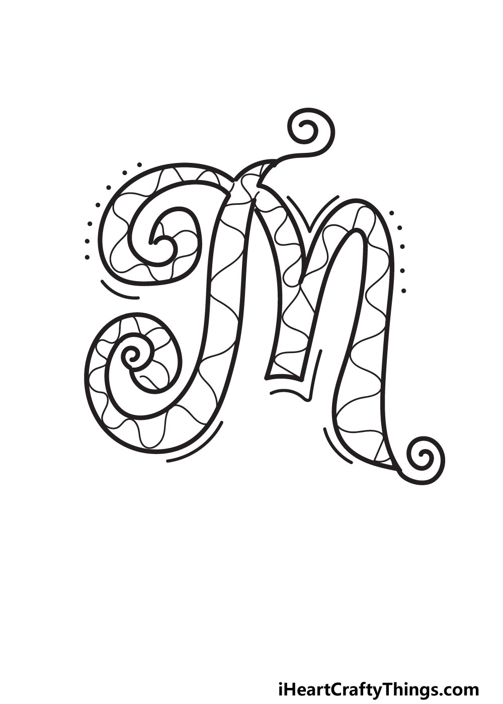 Fancy Cursive Letter M