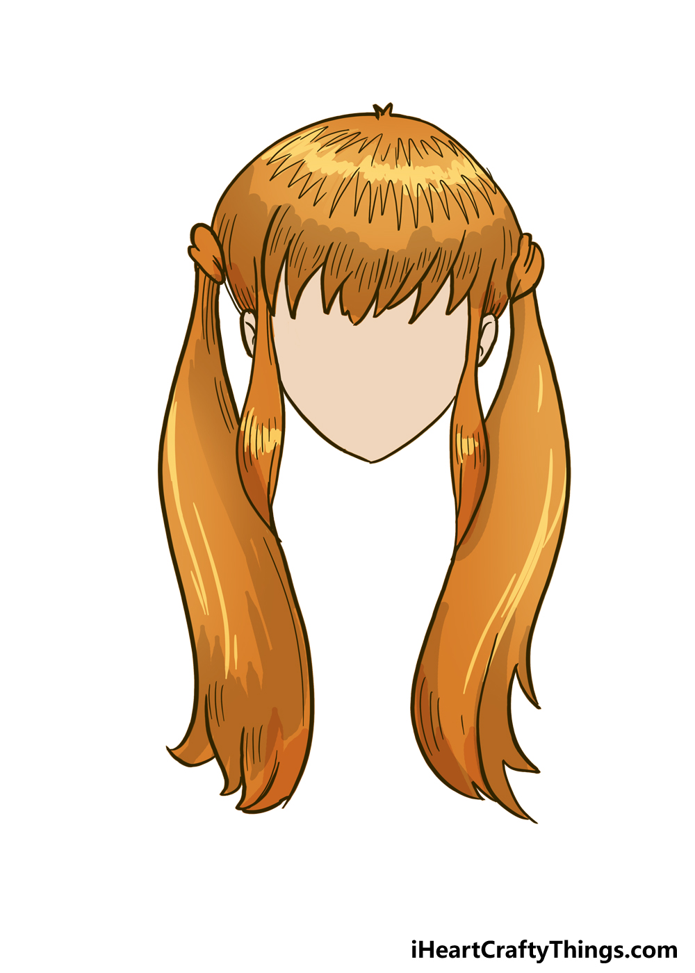 How to Draw Anime Girls Hair step 6