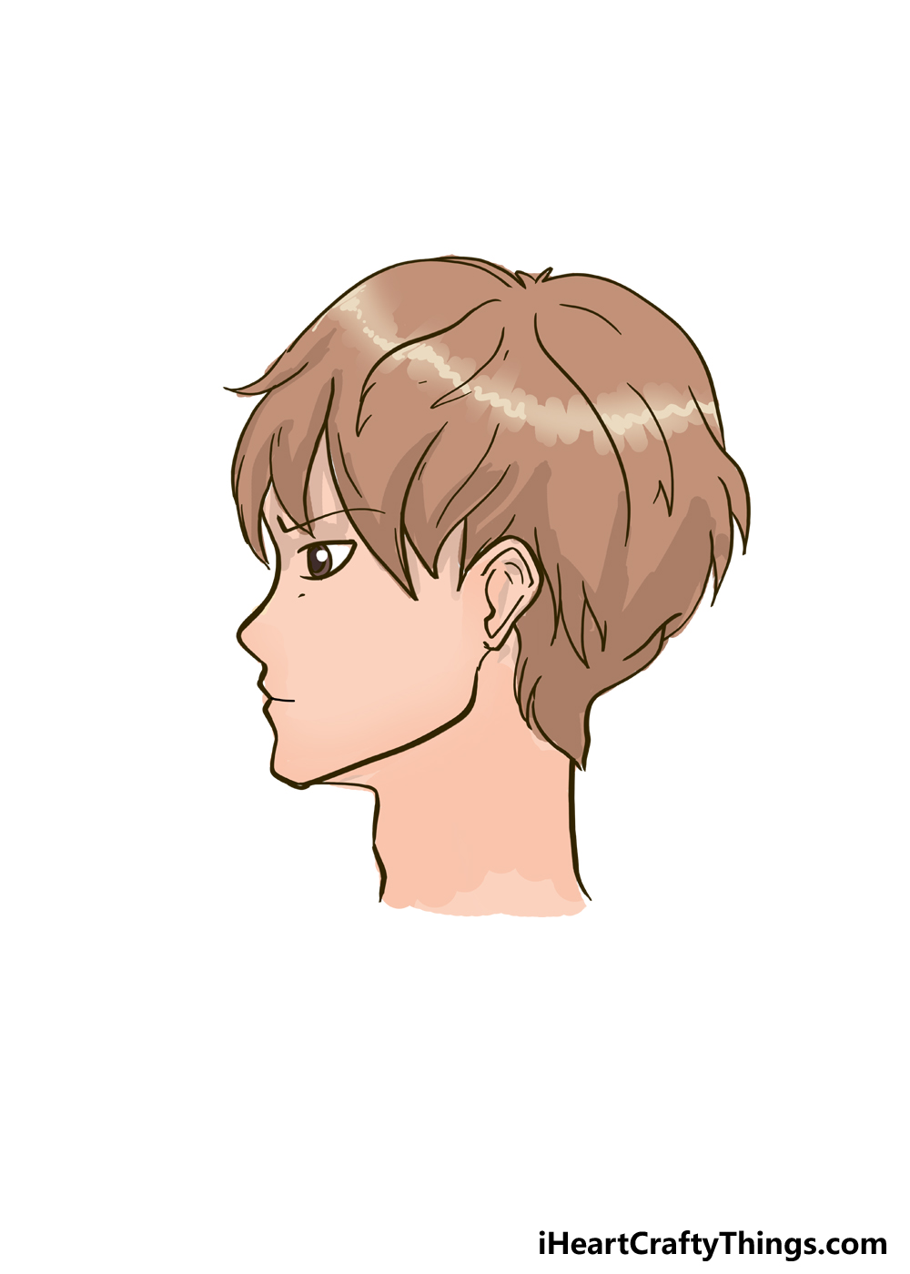 Colorable) Boy Anime Face Skin Tone 2