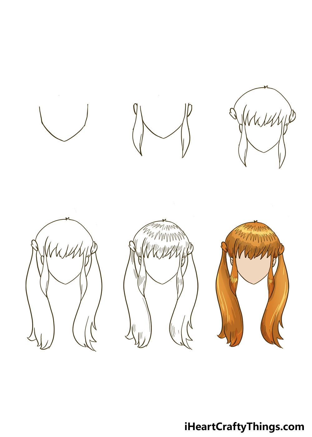 How To Draw Anime Hair Step by Step Drawing Guide by Dawn  DragoArt