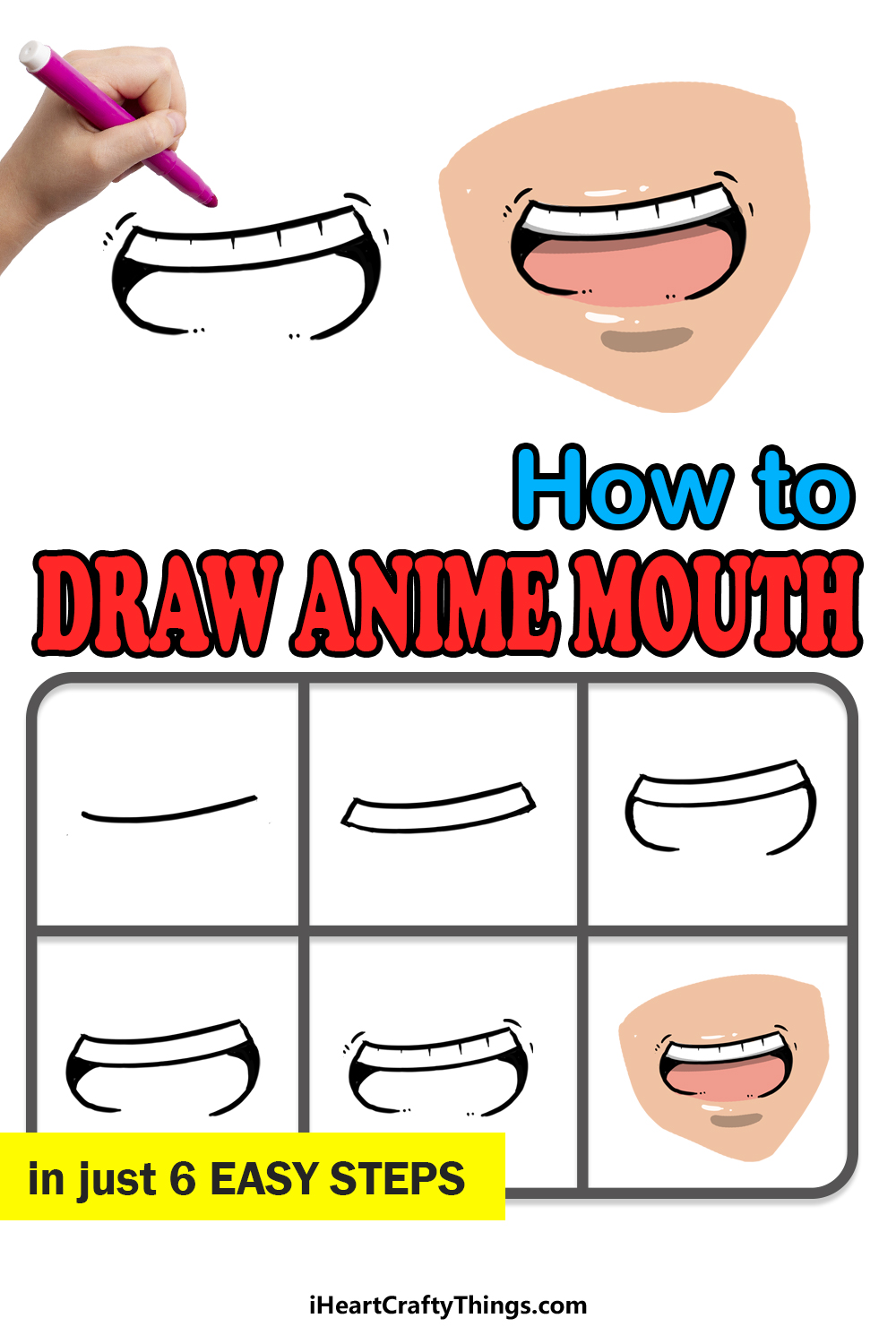 how to draw anime smiles