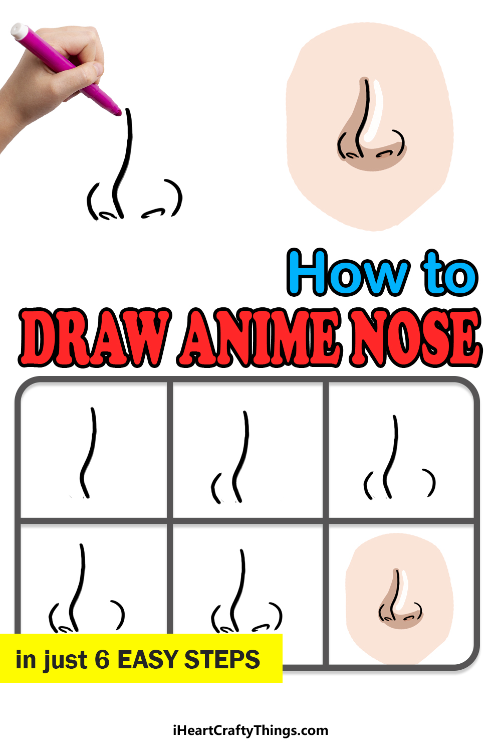How to Draw Eyes and a Nose  Easy Drawing Art