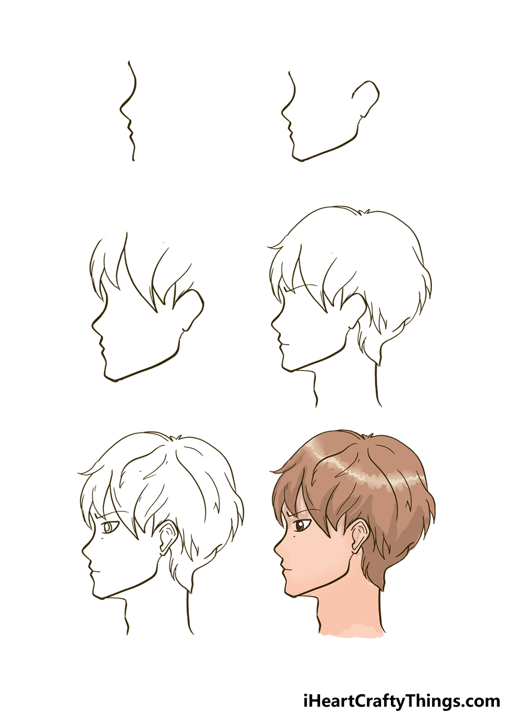 Guide to drawing male heads and face characters