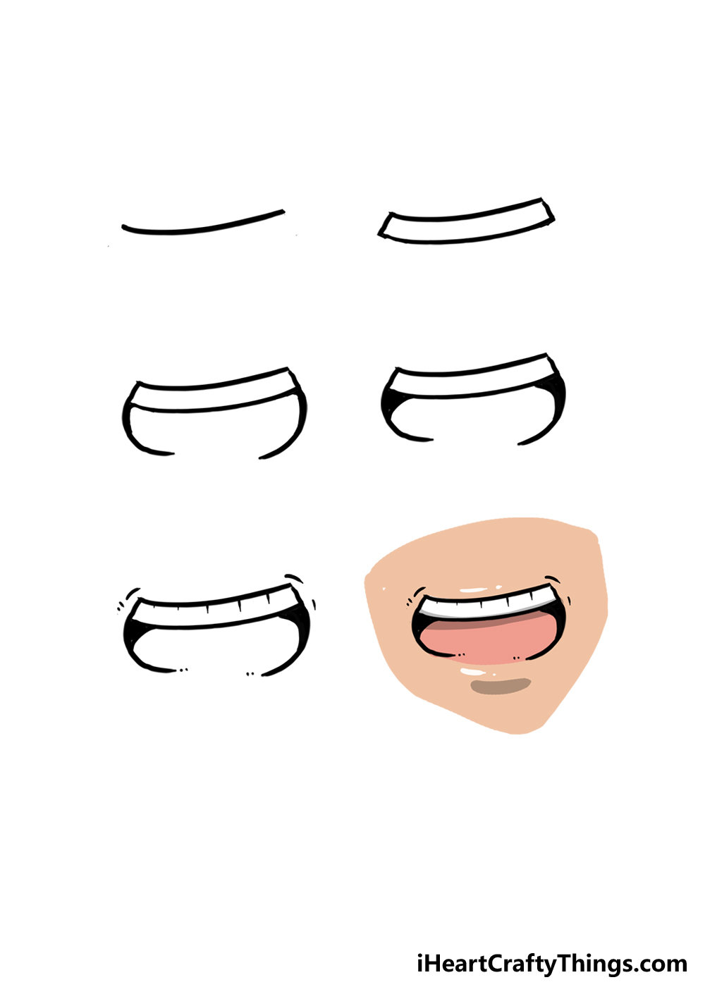 how to draw an anime mouth