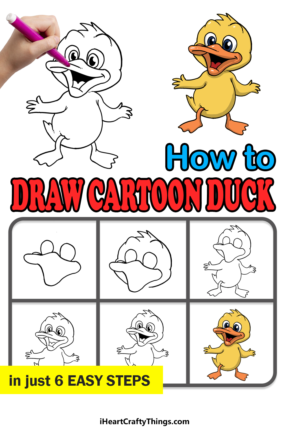 How to Draw A Cartoon Duck step by step guide