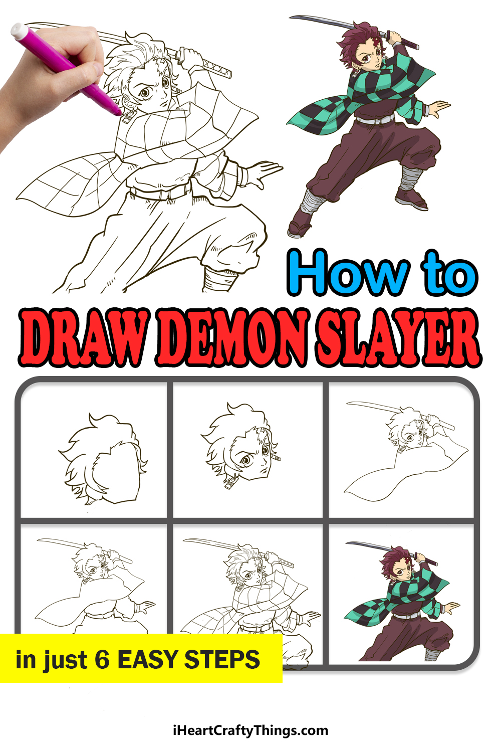 How to Draw Demon Slayer step by step guide