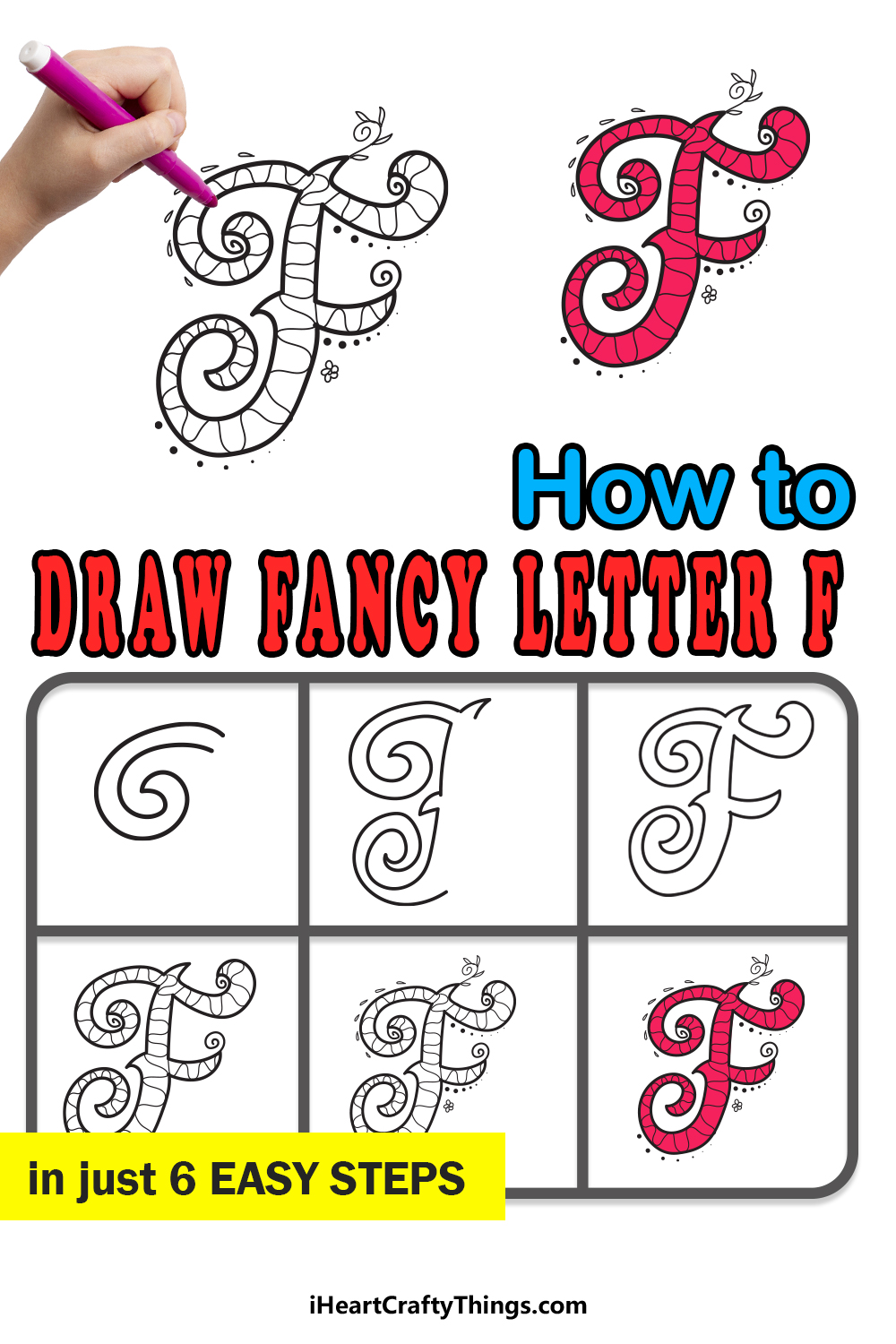 How To Draw Your Own Fancy F step by step guide