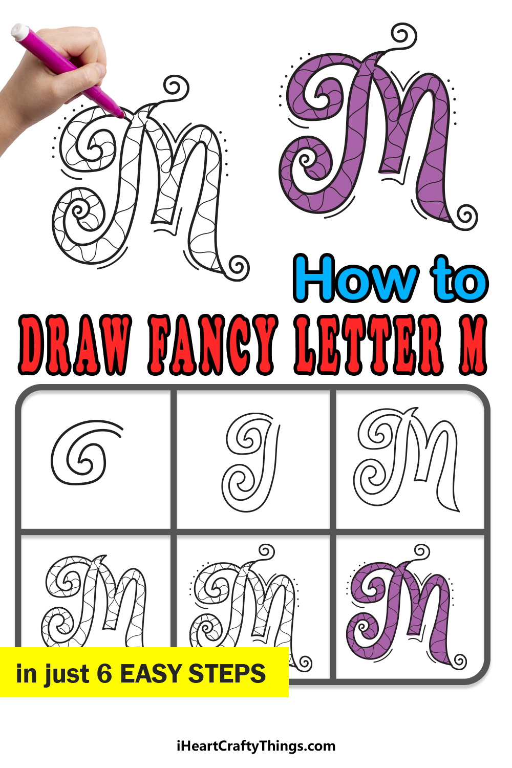 How To Draw Your Own Fancy M step by step guide