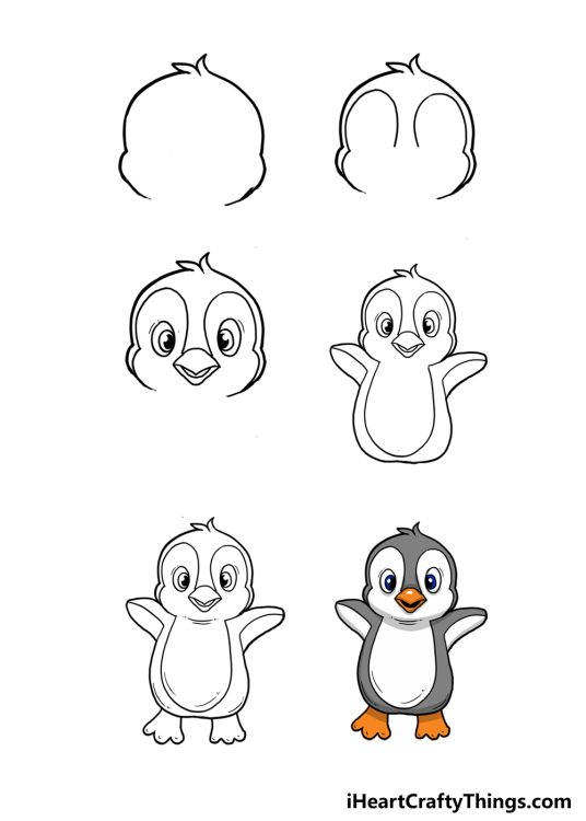 How To Draw A Cartoon Penguin Step By Step!