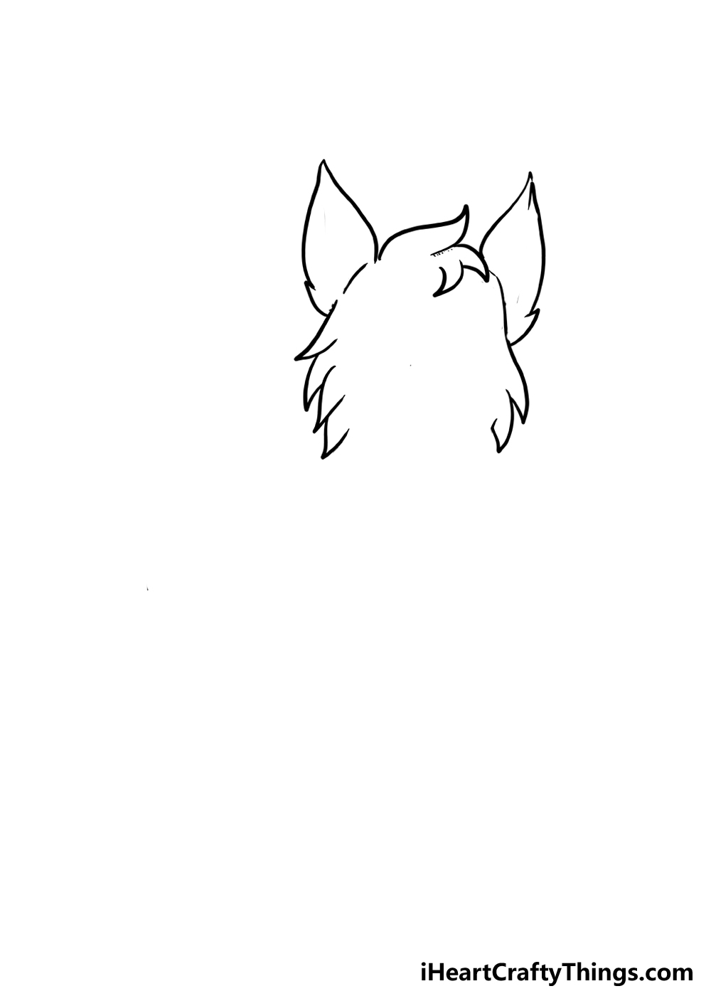 How to Draw A Cute Wolf step 1