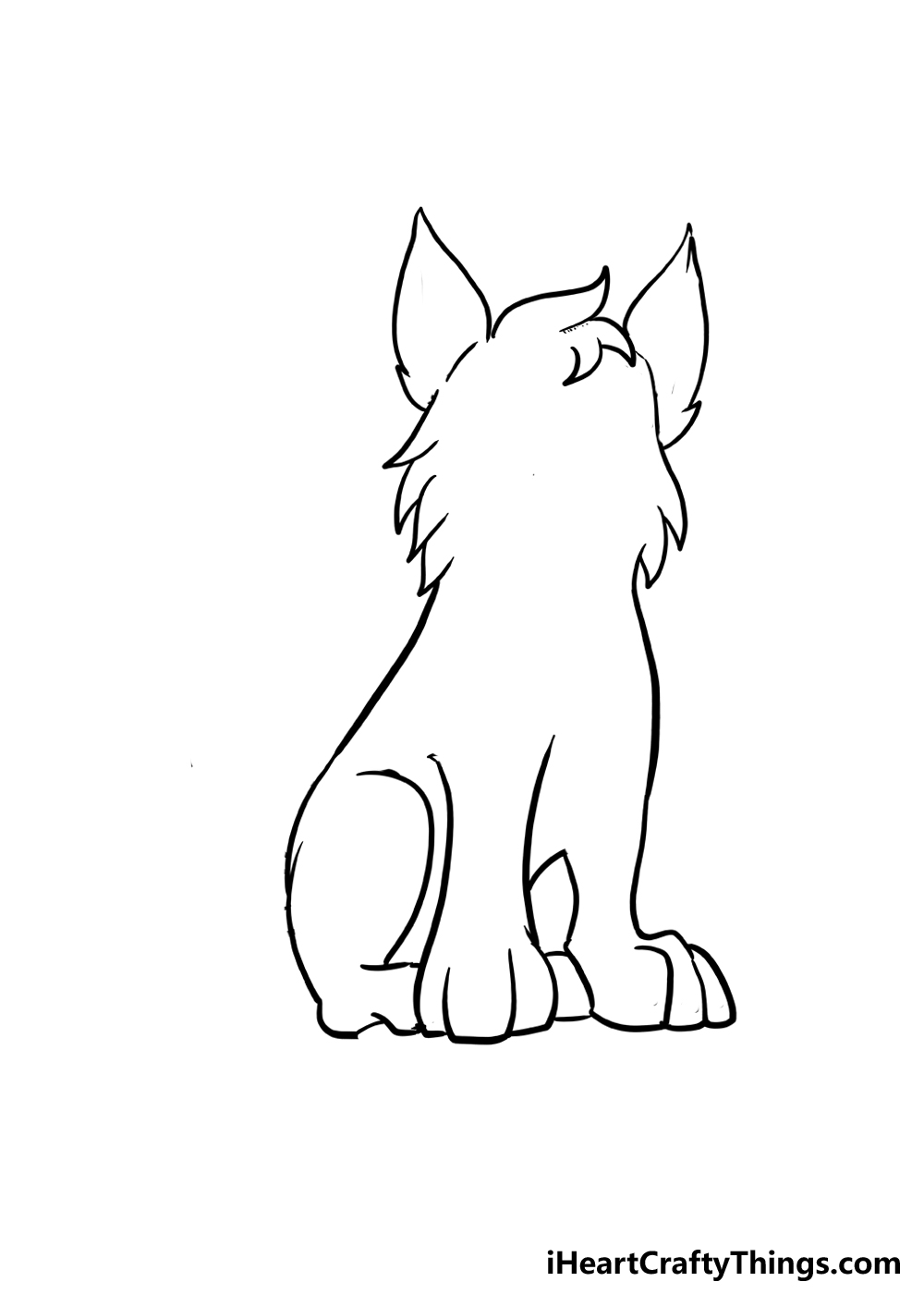 How to Draw A Cute Wolf step 2