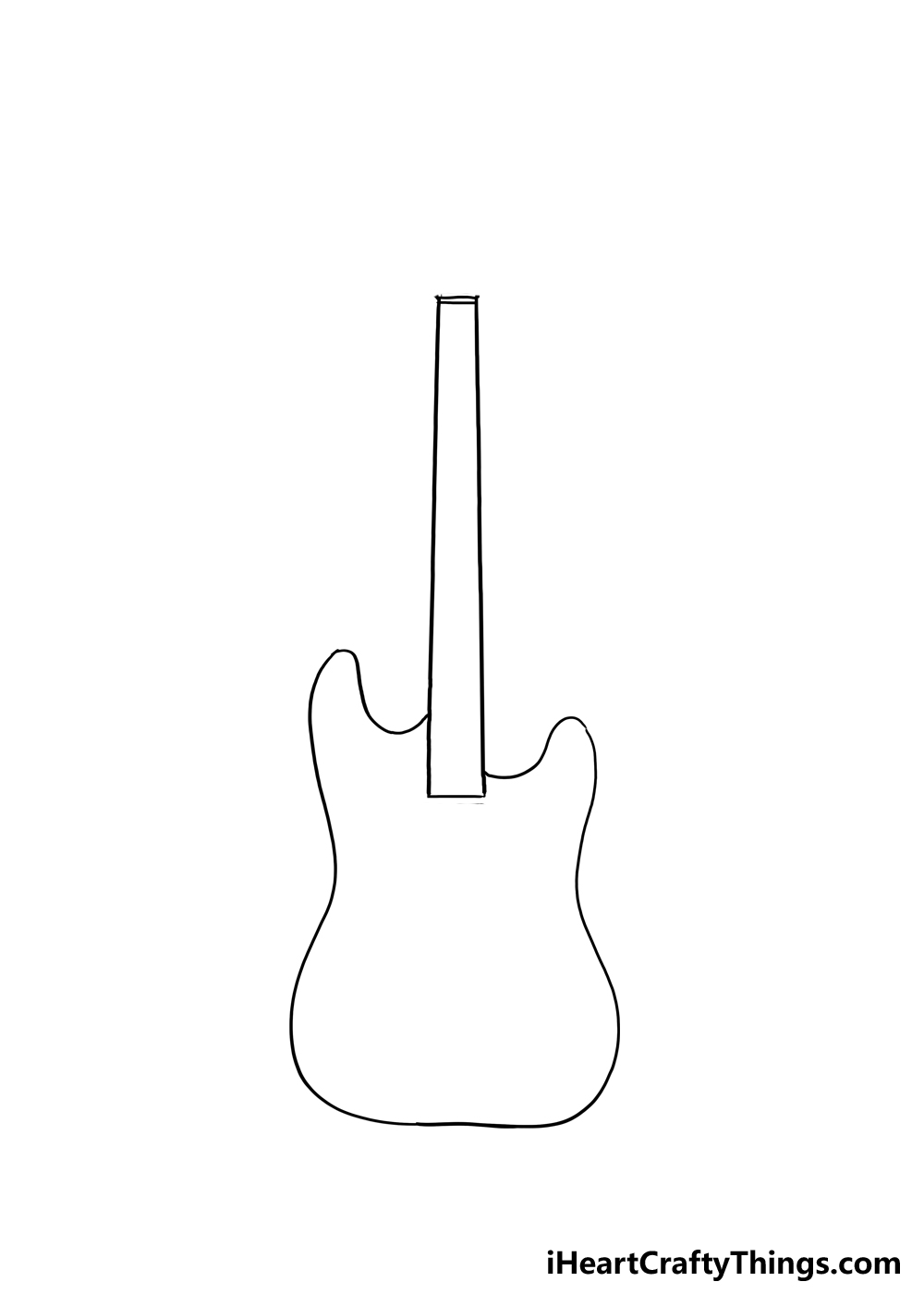 How to Draw An Electric Guitar step 2