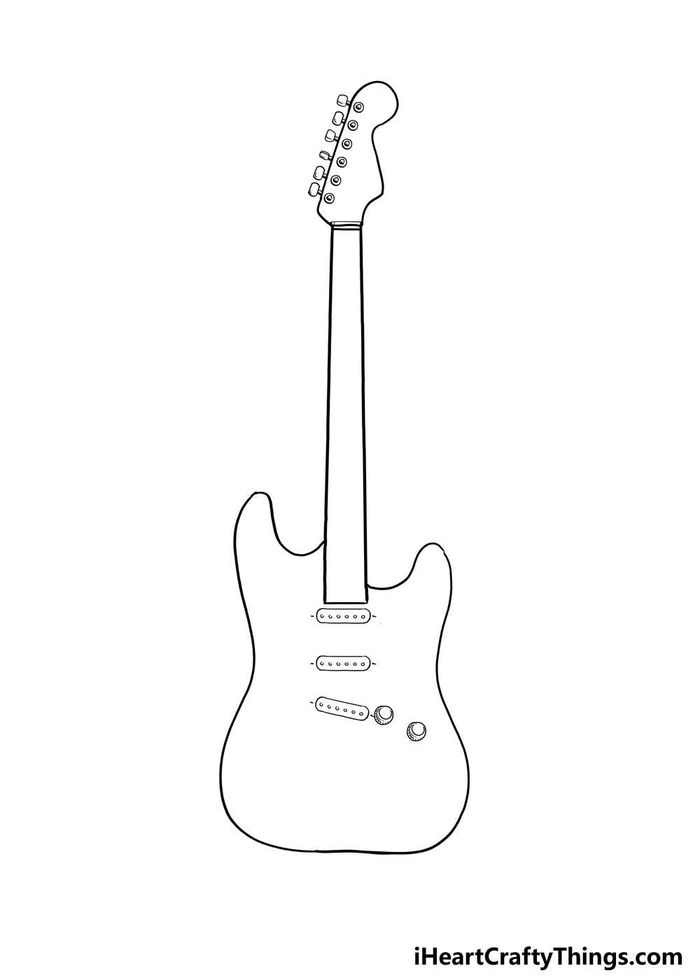 How to Draw An Electric Guitar step 3