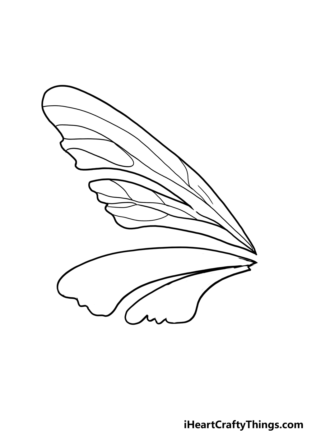 How to Draw Fairy Wings step 3