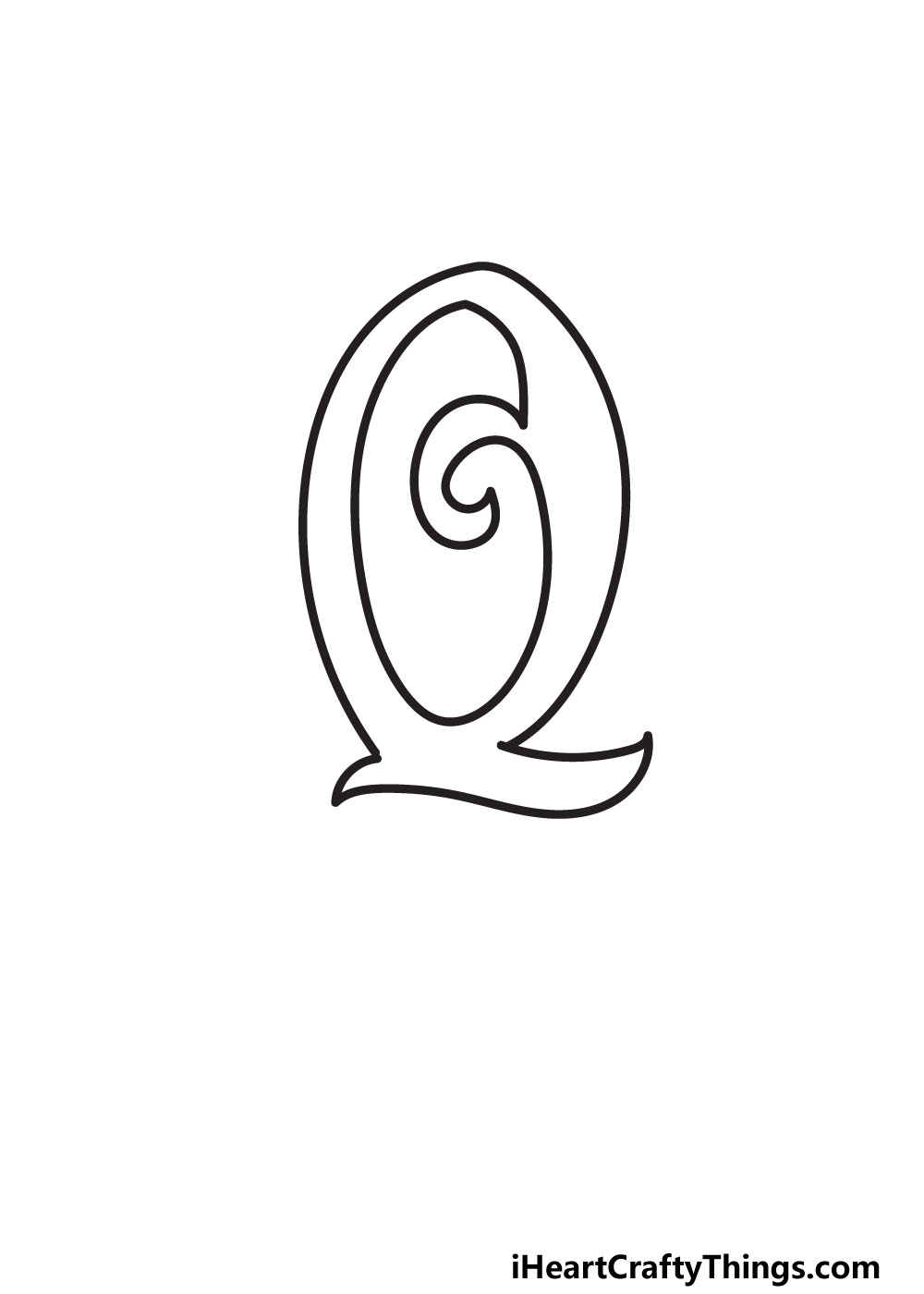 How To Draw Your Own Fancy Q step 3