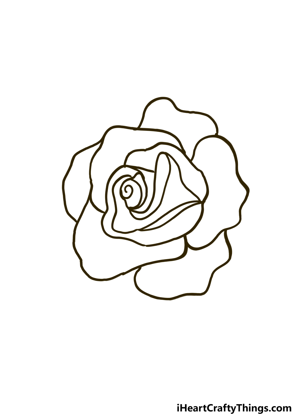 How to Draw A Rose Tattoo step 4