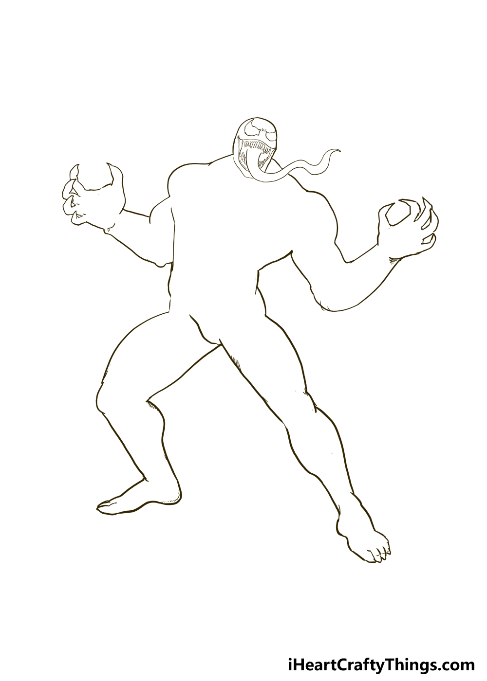 How to Draw Venom step 4