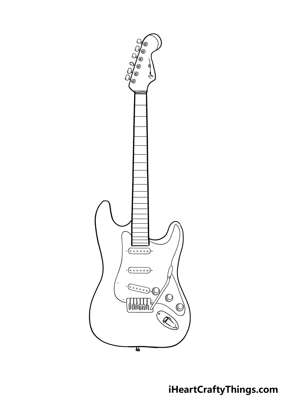 How to Draw An Electric Guitar step 4