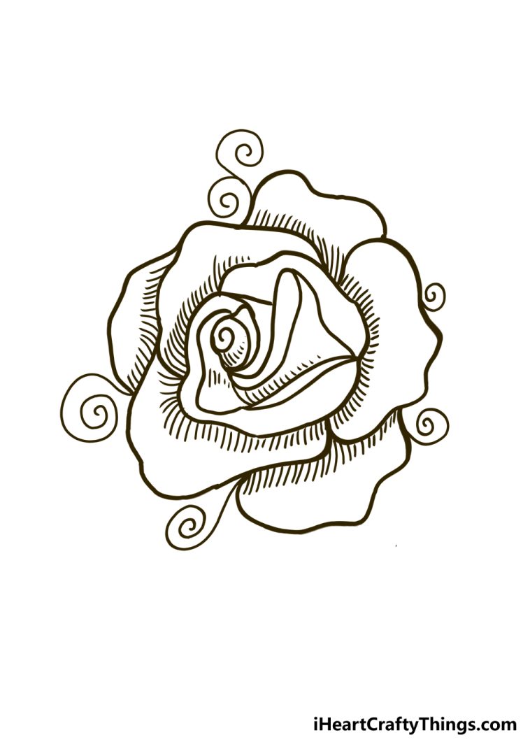 How To Draw A Rose Tattoo Step By Step!