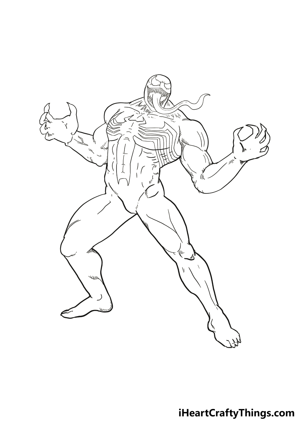 How to Draw Venom step 5