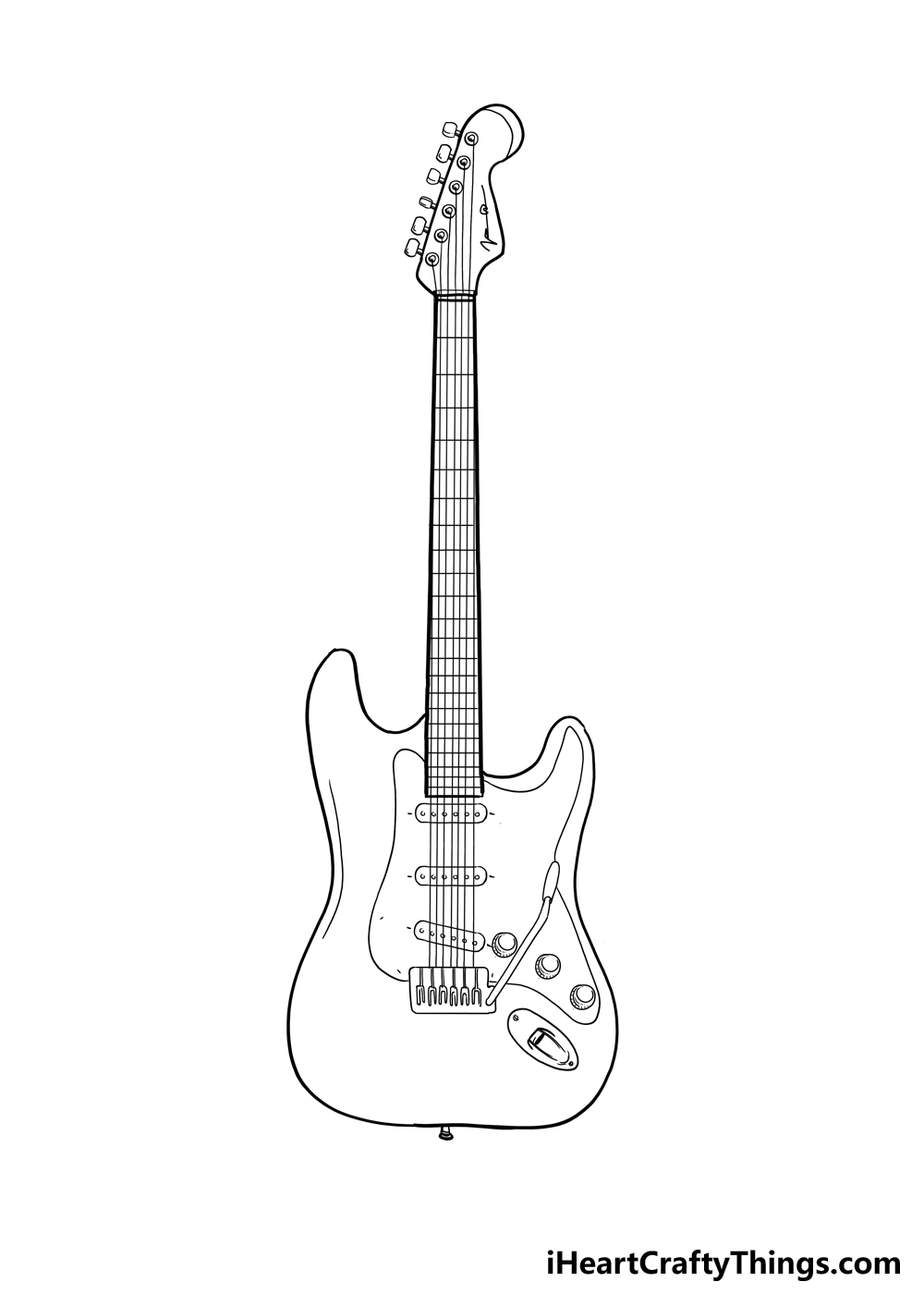 How to Draw An Electric Guitar step 5