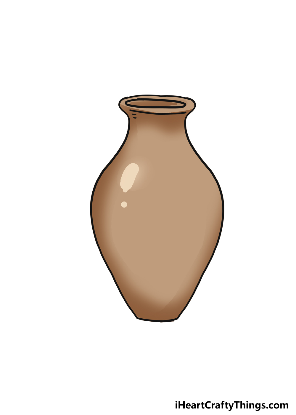 How To Draw A Flower Vase Step By