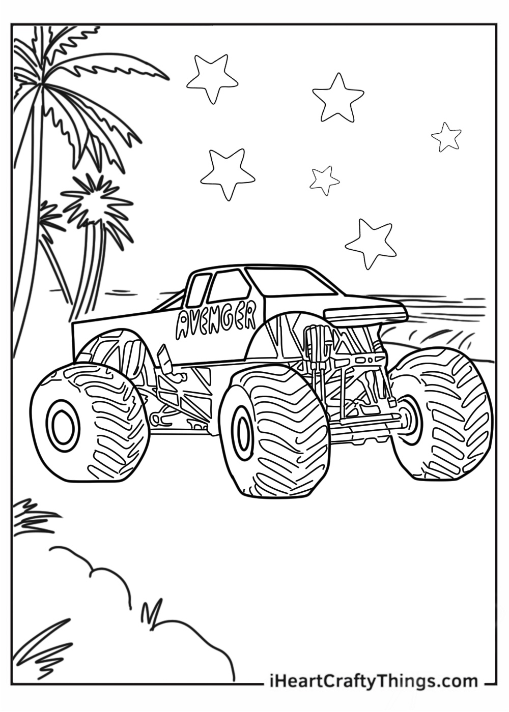 Avenger Monster Truck Coloring Sheet For Kids