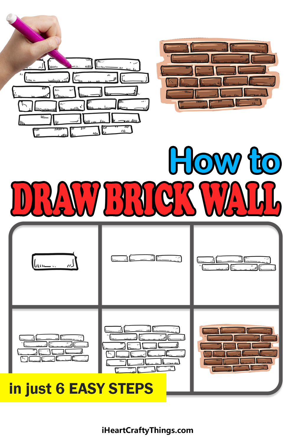 How to Draw A Brick Wall step by step guide