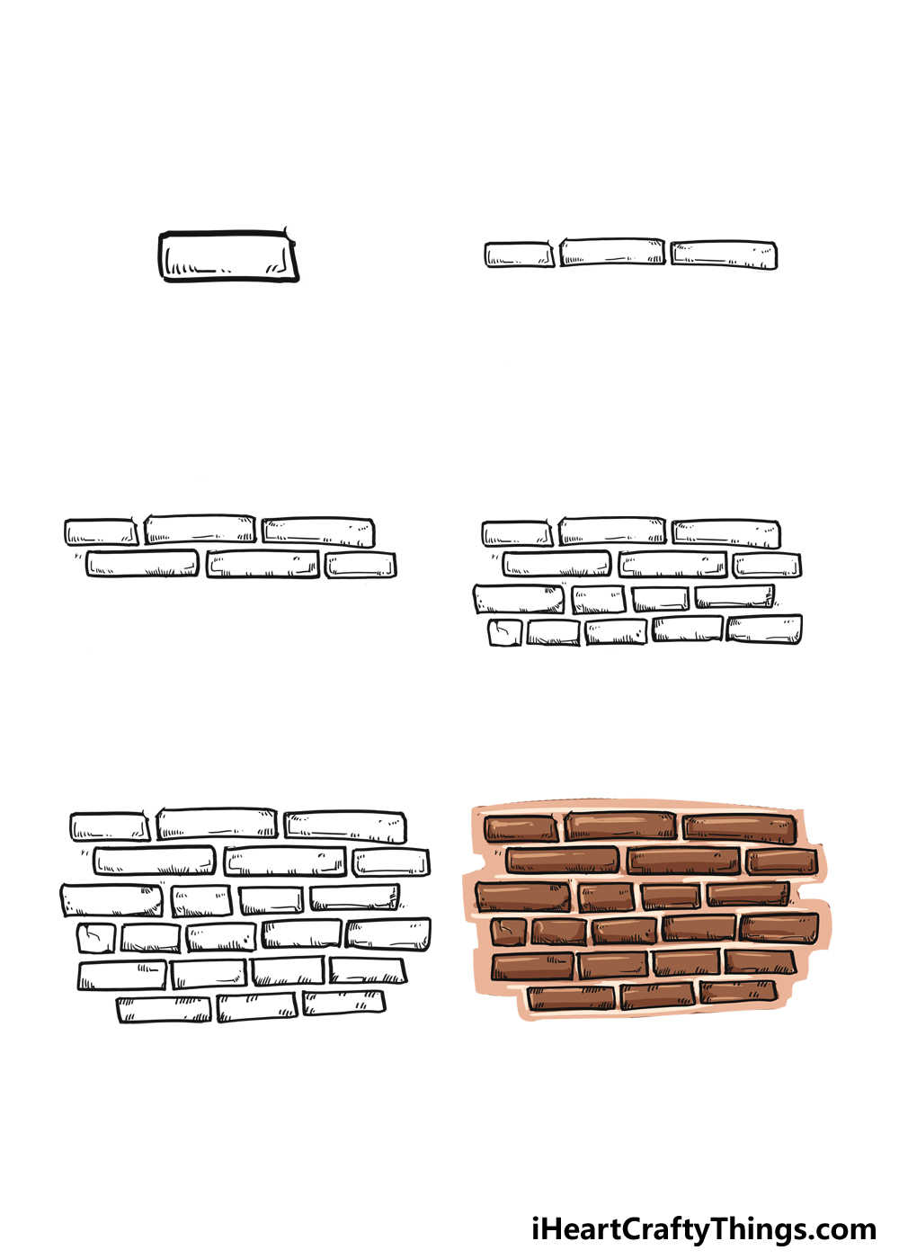 brick wall drawing with color