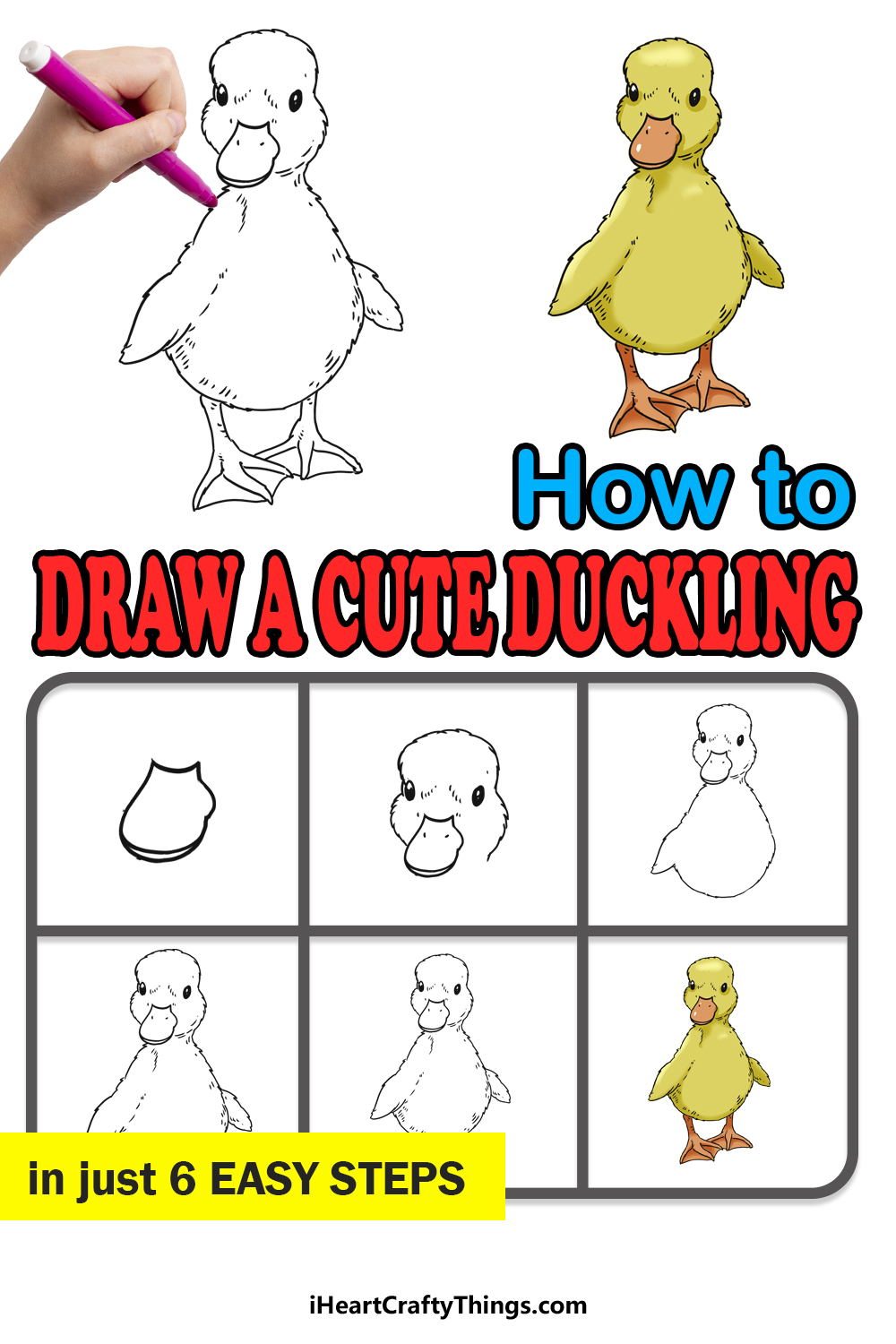How to Draw A Cute Duckling step by step guide
