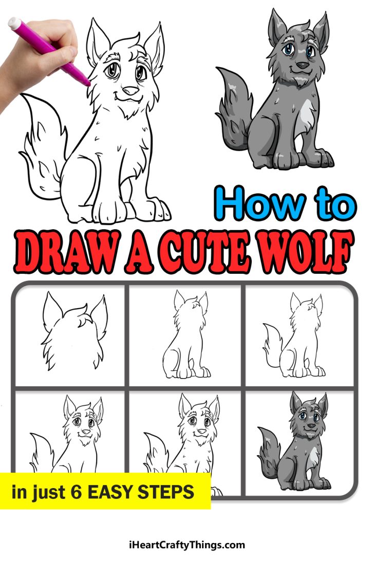 How To Draw A Cute Wolf Step By Step!